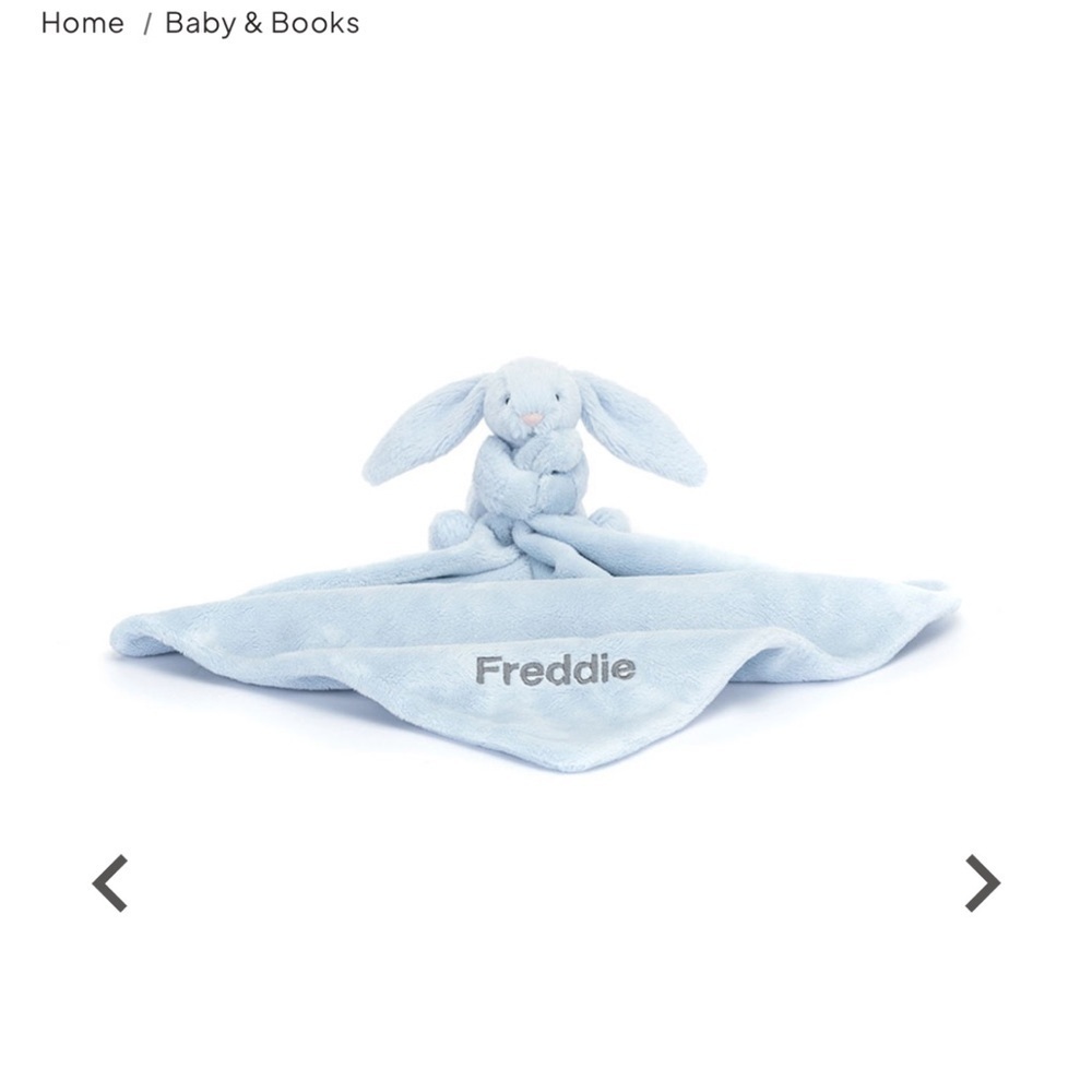 NWT JELLYCAT Personalized Bashful Blue
Bunny Soother